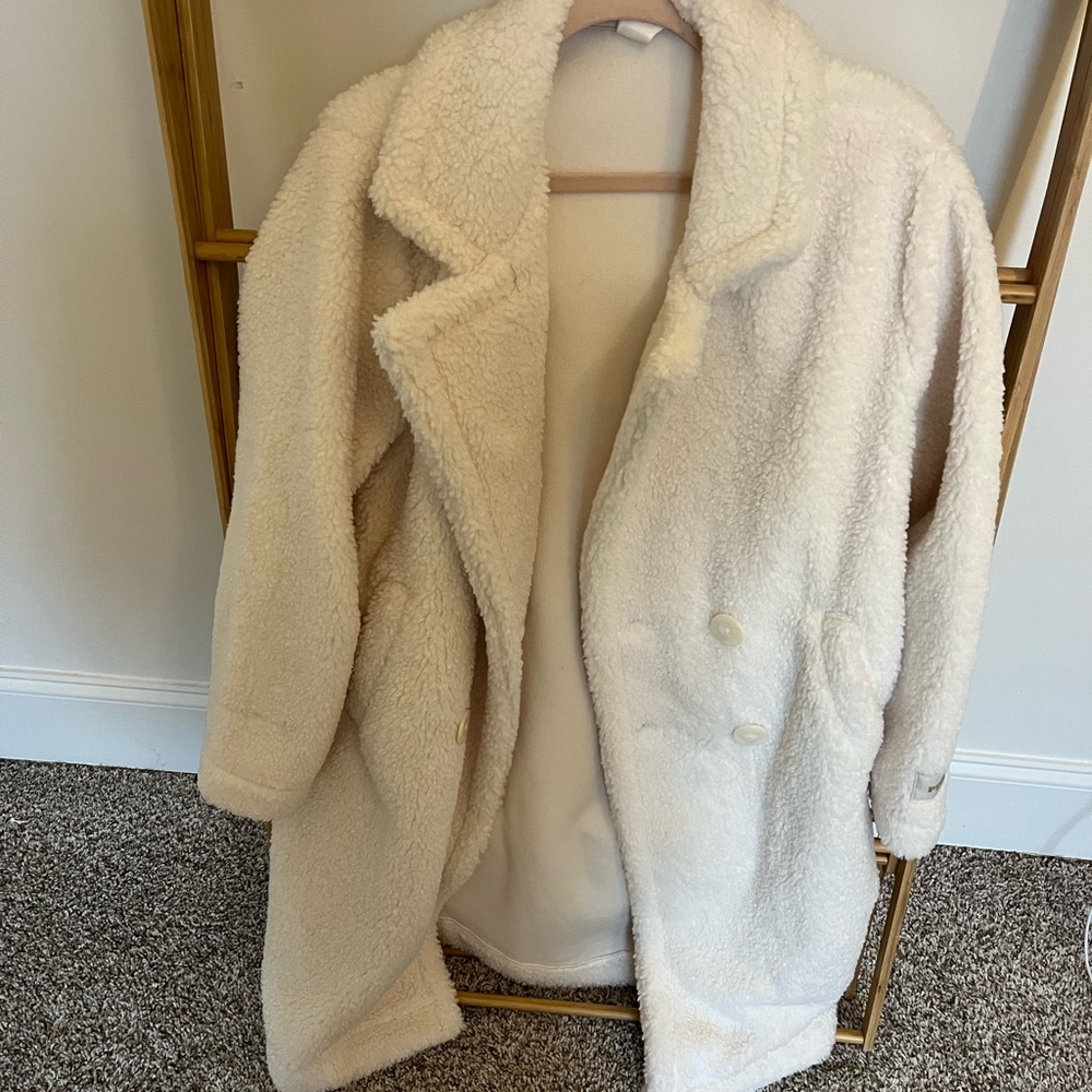 Women's Cream Teddy Coat